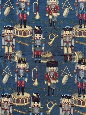 Nutcracker Holiday Soldiers Tapestry Upholstery Fabric Remnant Cotton Blnd 54x27